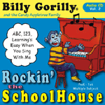 Picture of Billy Gorilly playing the piano. rock' the SchoolHouse audio CD cover