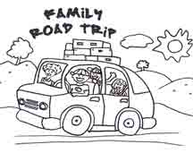 Road trip coloring pages for kids