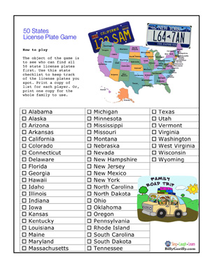 List Of All 50 States License Plates