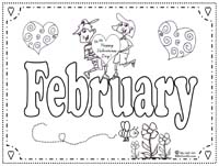 Click to print February coloring page