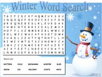 Winter Word Search - Click image to download and print