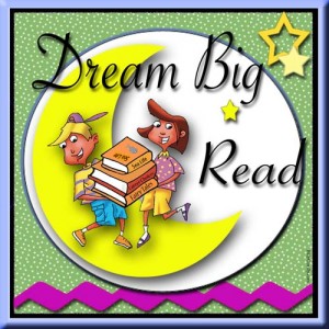 Kids holding books with moon - Dream Big - Read
