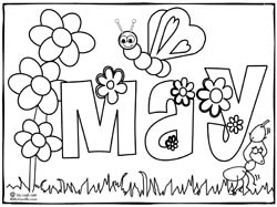 May coloring page preview thumbnail