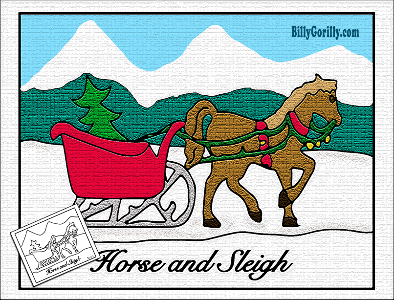 Horse and Sleigh coloring page