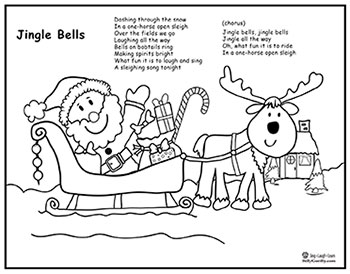 Click image to download and print sleigh coloring page