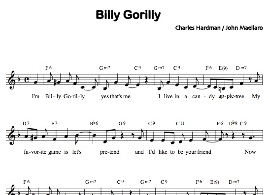 Click image to download and print Billy Gorilly Theme Song Sheet Music