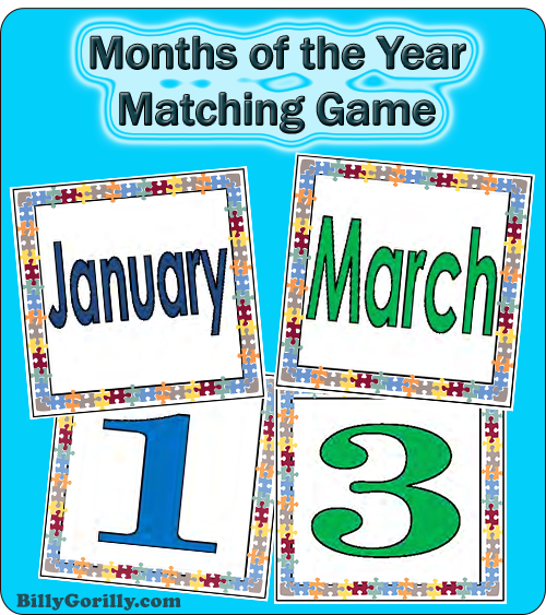 Months of the Year Memory Game