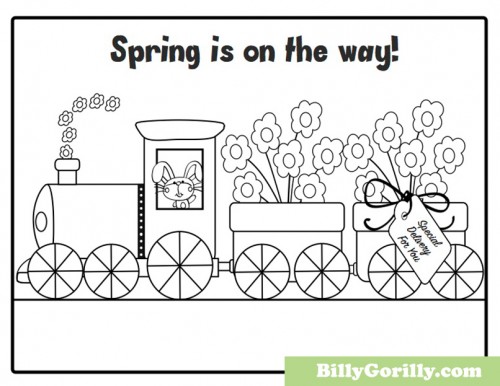 Printable Spring Is On The Way Coloring Page