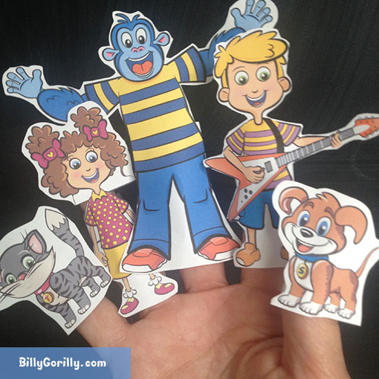 Print and Make - Billy Gorilly DIY Finger Puppet Template