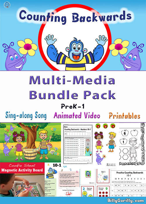 Collage of Counting Backwards multi-media bundle pack