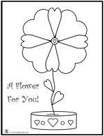 Click image to download and print heart flower coloring page