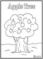 Click to download and print apple tree coloring page